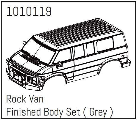Hobby Plus Rock Van PC Body Set (grey) - PRO Crawler 1:18 240181