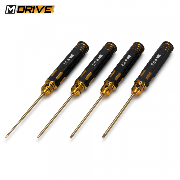 M-DRIVE Pro TiN Innensechskant Schlüssel Set - 1.5, 2, 2.5 & 3mm MD21000