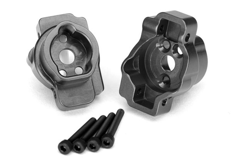 Traxxas 8256A Portal-Drive-Axle-Mount hinten Alu charcoal grau