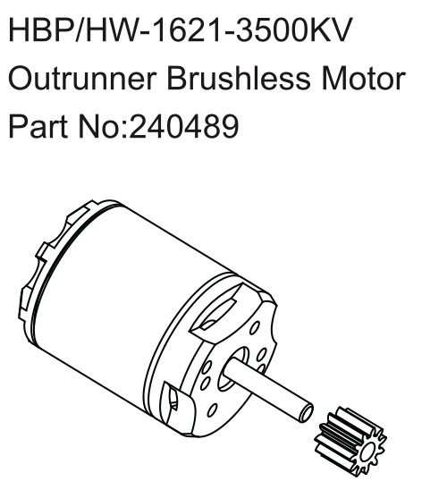 Hobby Plus HBP/HW-1621-3500KV Outrunner Brushless Motor 240489