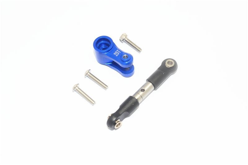 GPM Alu Servohorn 25T mit Lenkstange blau Traxxas MAXX