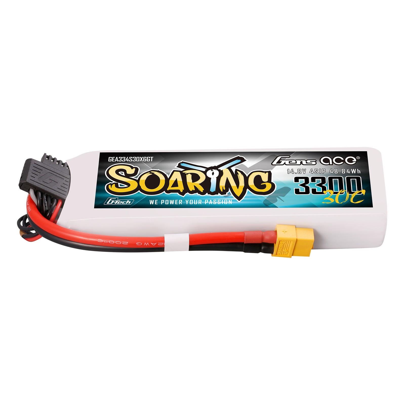 Gens Ace Soaring 3300mAh 4S 14.8V 30C G-Tech Lipo Akku mit XT60 Stecker GEA334S30X6GT