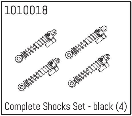 Hobby Plus Complete Shocks Set - black (4) 240012-Bl