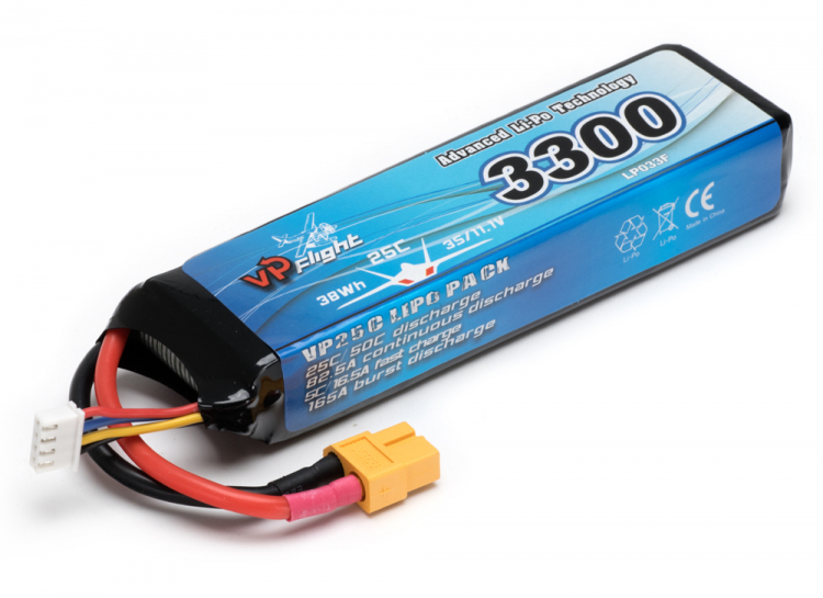 Vapex LiPo Akku 3S 11,1V 3300mAh 25C XT60-Stecker LP033XT