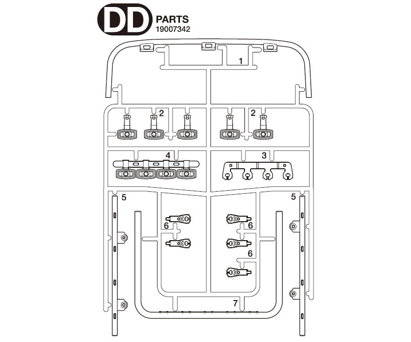 Tamiya 07342 DD-Teile Lampenbügel Scania S770 56368 319007342