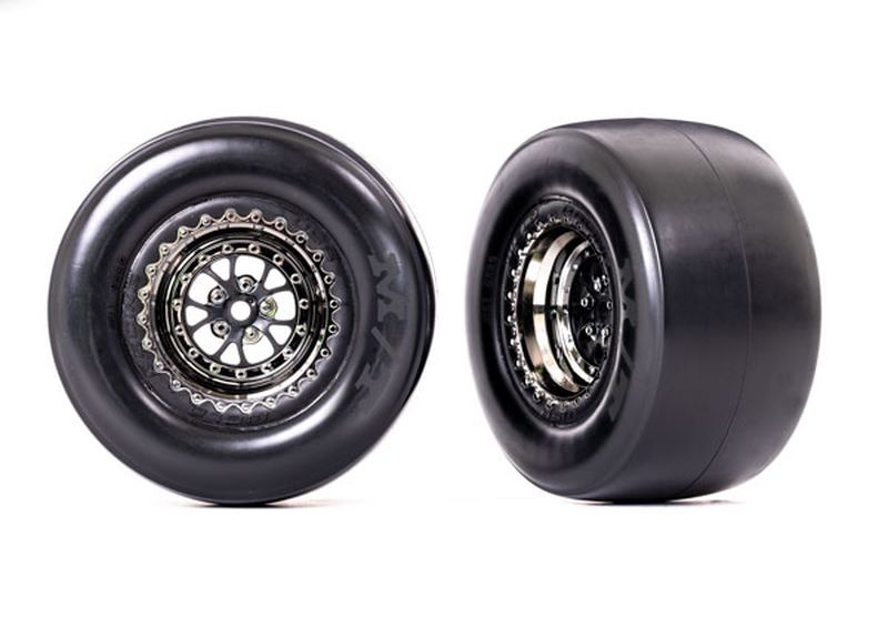 Traxxas Mickey Thompson ET Reifen Smoke auf Felgen schwarz-chrom hi. 9477X