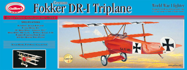 Guillow Fokker Triplane Balsabausatz 204
