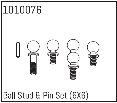 Hobby Plus Ball Stud & Pin Set (6X6) 240098