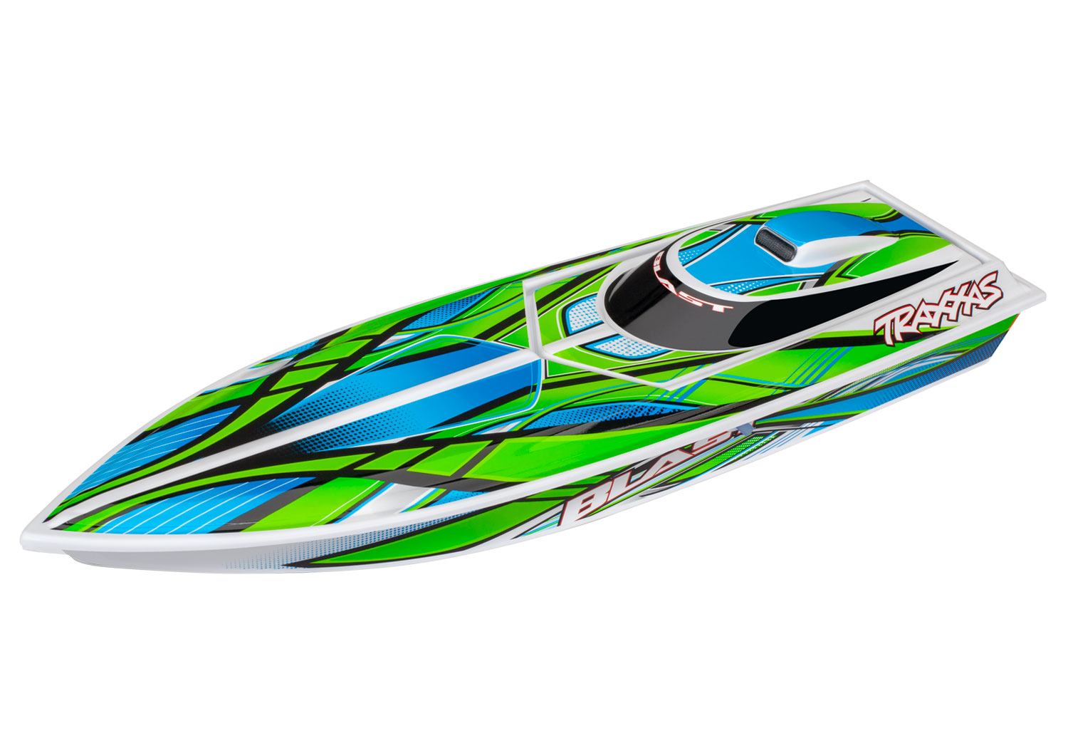 Traxxas Blast Rennboot weiß/grün +USB-C-Lader 38104-8 - Abbildung 1