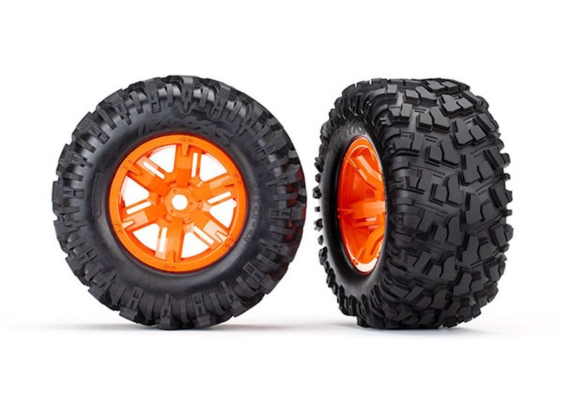 Traxxas 7772T Reifen auf Felge X-Maxx orange, Maxx AT Reifen (2) - Abbildung 1
