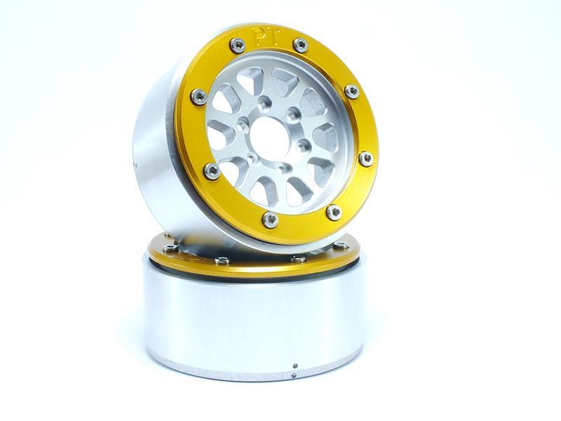 Metsafil Beadlock Wheels GEAR silber/gold 1.9 (2 St.) ohne Radnabe MT5030SGO