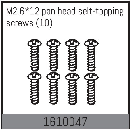 Absima M2.6*12 pan head selt-tapping screws (10 Pcs.) 1610047
