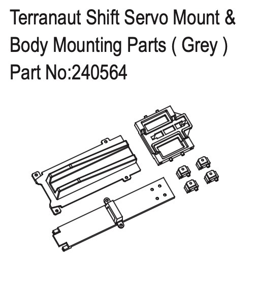 Hobby Plus Terranaut Shift Servo Mount & Body Mounting Parts ( Grey ) 240564