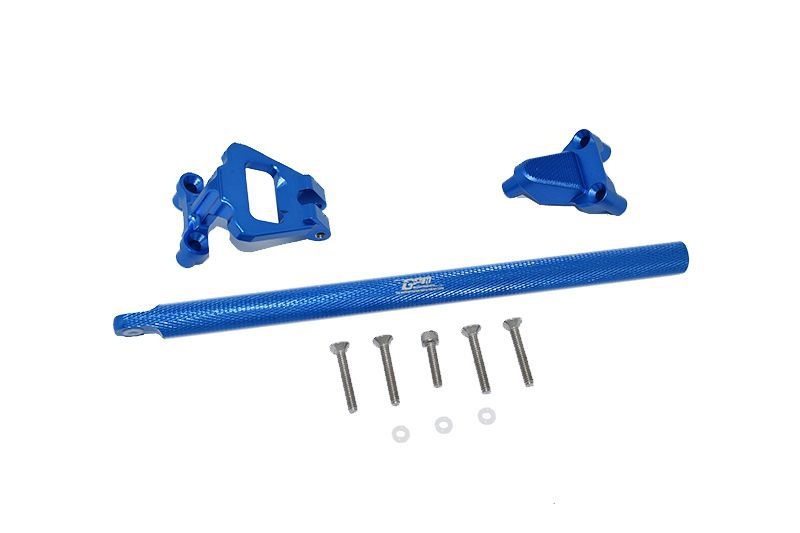GPM Alu Chassis Verstärkung oben blau Traxxas Hoss