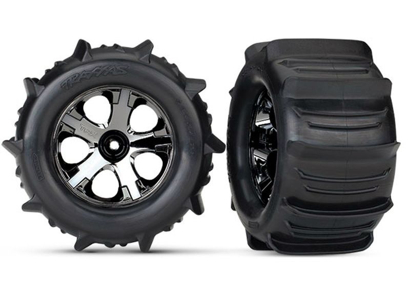 Traxxas Paddle-Reifen auf Felge 2.8 All-Star chrome schwarz TSM rate 4175 - Abbildung 1