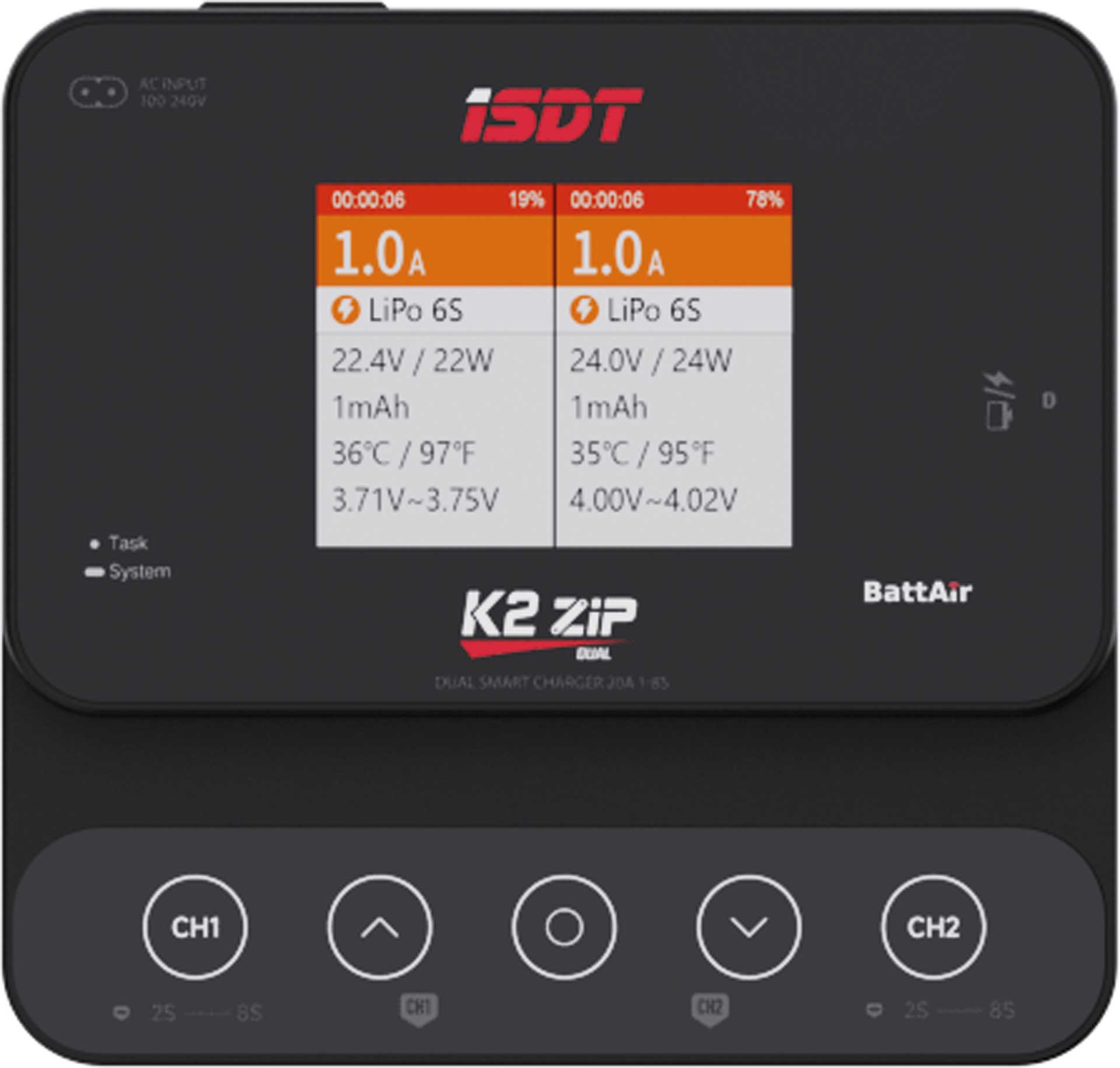 ISDT K2Zip AC/DC Dual Channel Smart Ladegerät -20A, 1-8S K2Zip