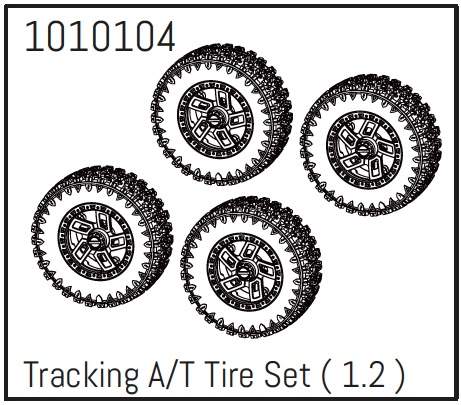 Hobby Plus 1.2" Tracking A/T Wheel Set - PRO Crawler 1:18 (4) 240237