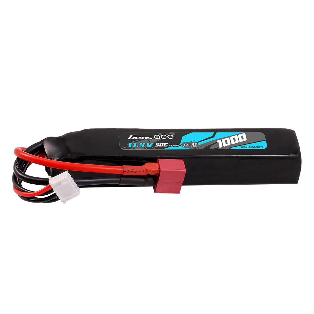 Gens Ace 1000mAh 3S 50C 11.4V HV LIPO Akku mit Deans(T) GEA103S50DHV