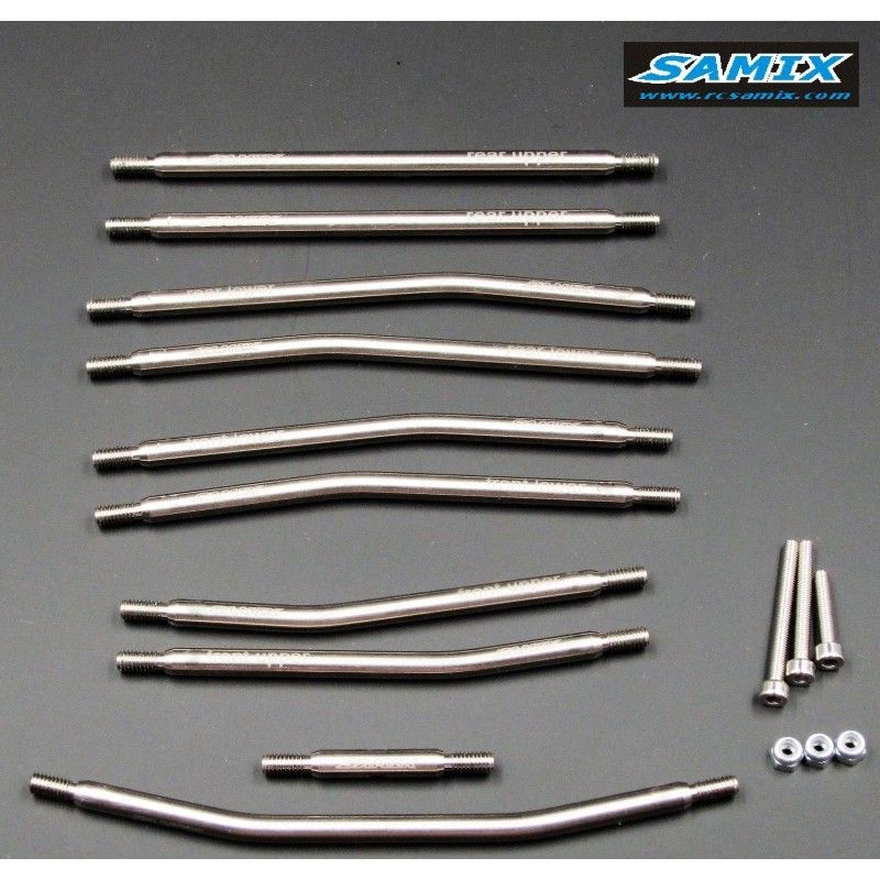 SAMIX Titan Aufhängungsstifte Link 313mm Kit 10Stk. für Axial SCX10 SCX-5025FLS