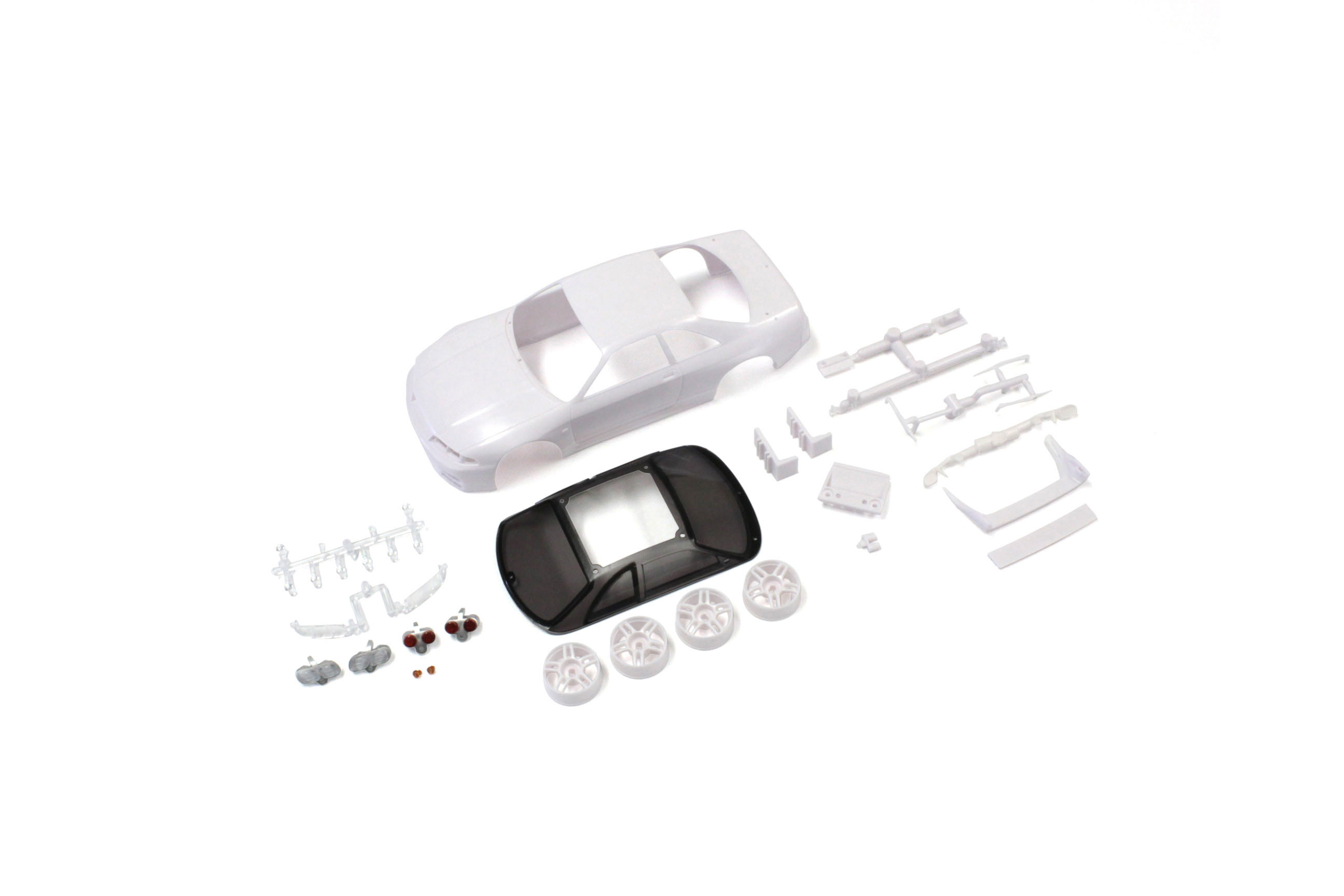 Kyosho Karosserie Mini-Z Nissan Skyline R33 + Felgen 4WD Weiß MZN182 - Abbildung 1