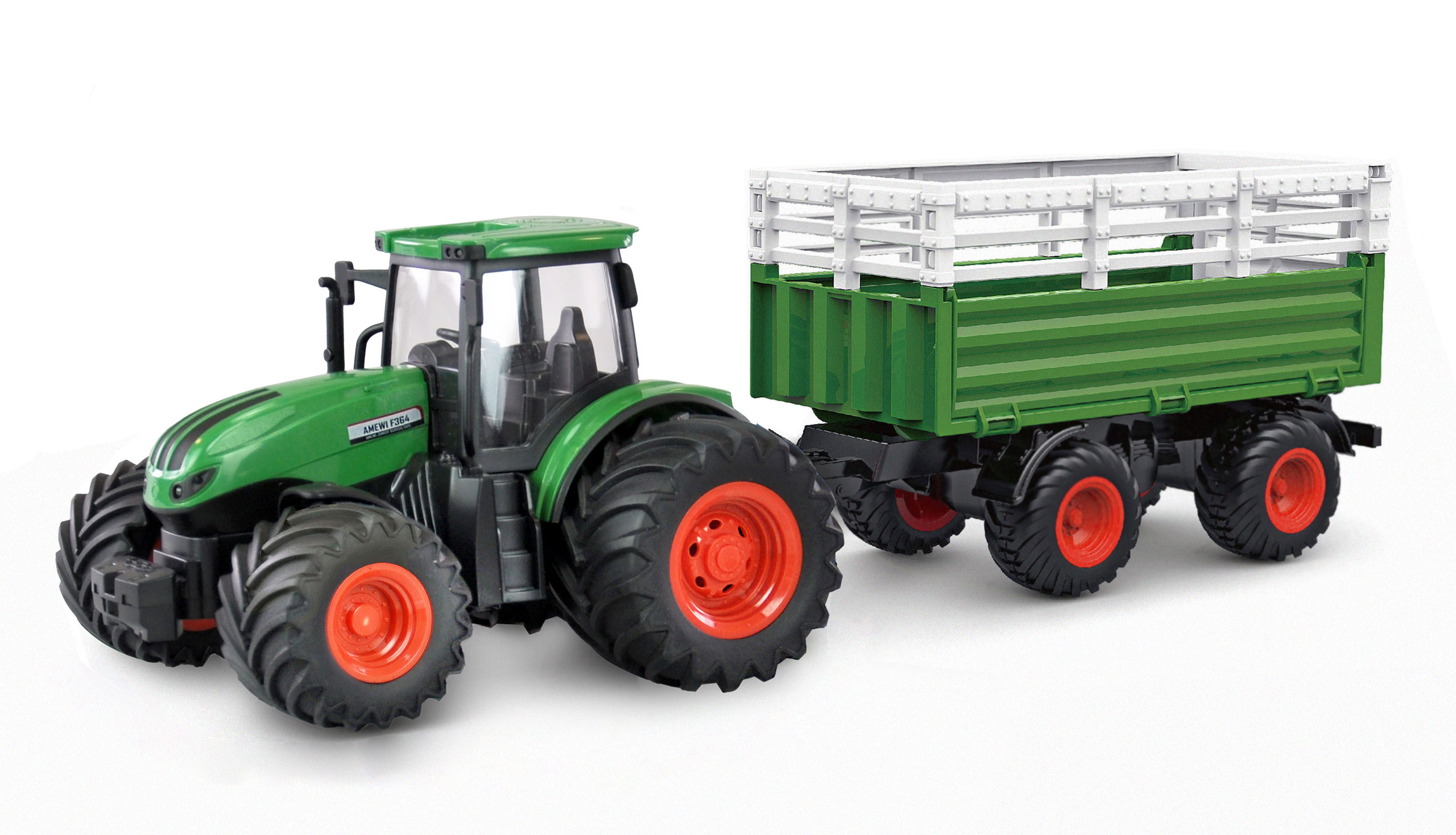 Amewi RC-Traktor mit Viehtransporter 1:24 RTR grün 22636