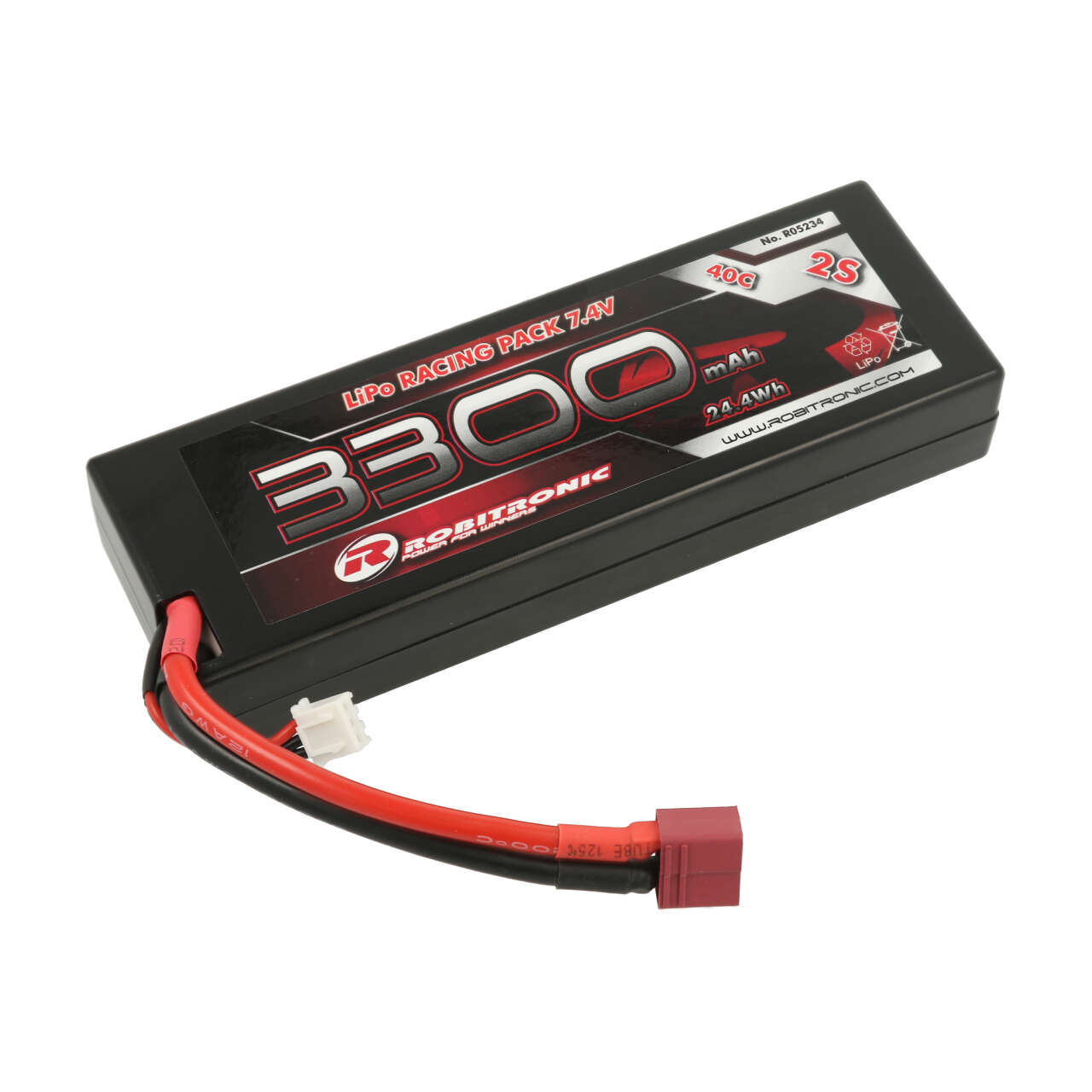 Robitronic LiPo Akku 3300mAh 2S 40C T-Stecker R05234