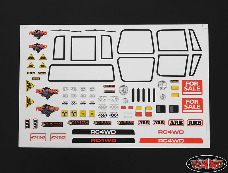 RC4WD Generic Scale Body Decal Sheet (Ver 2) Z-B0054