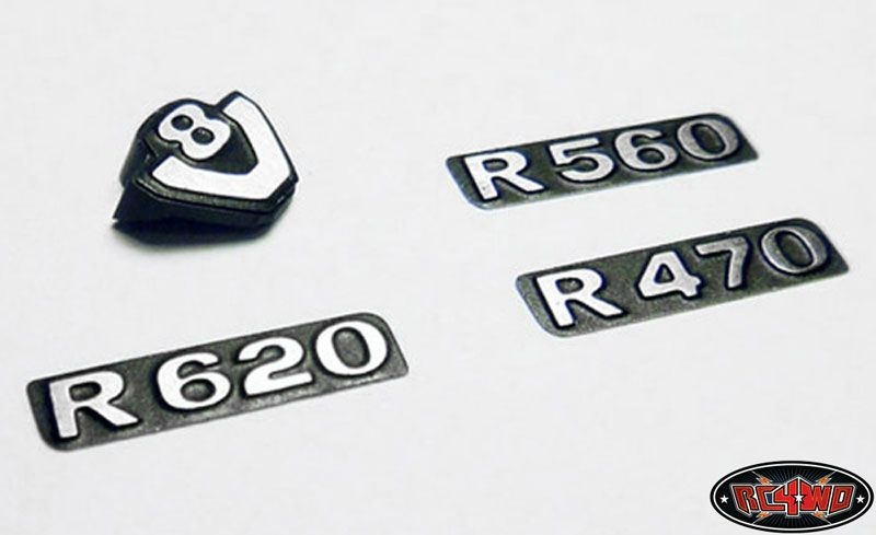 RC4WD Front Metal Grill Logos with v8 for Tamiya 1/14 Scania VVV-C0039