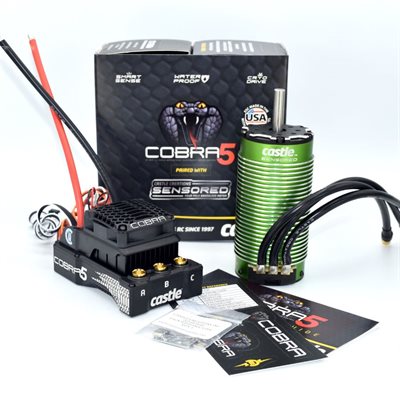 Castle Cobra 5 8S 33.6V ESC, 2028-1100KV Motor Combo 1/5 CC010-0179-02