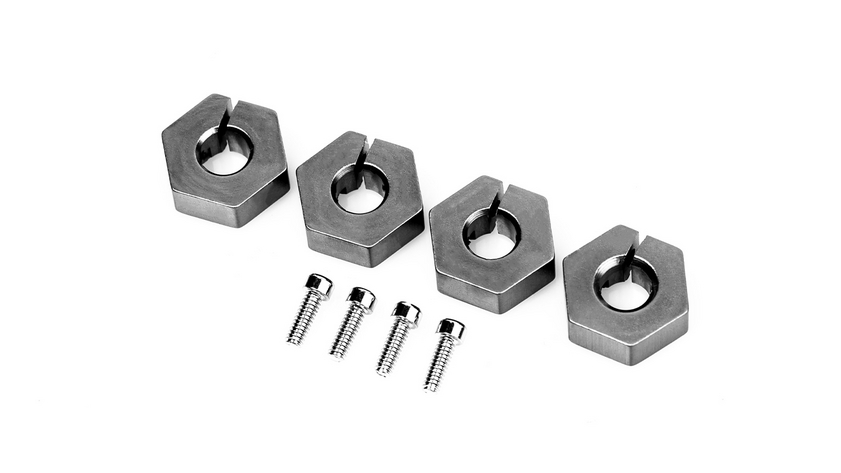 LRP S10 Blast - Aluminium Radmitnehmer dark grey titanium (4Stk.) 122561