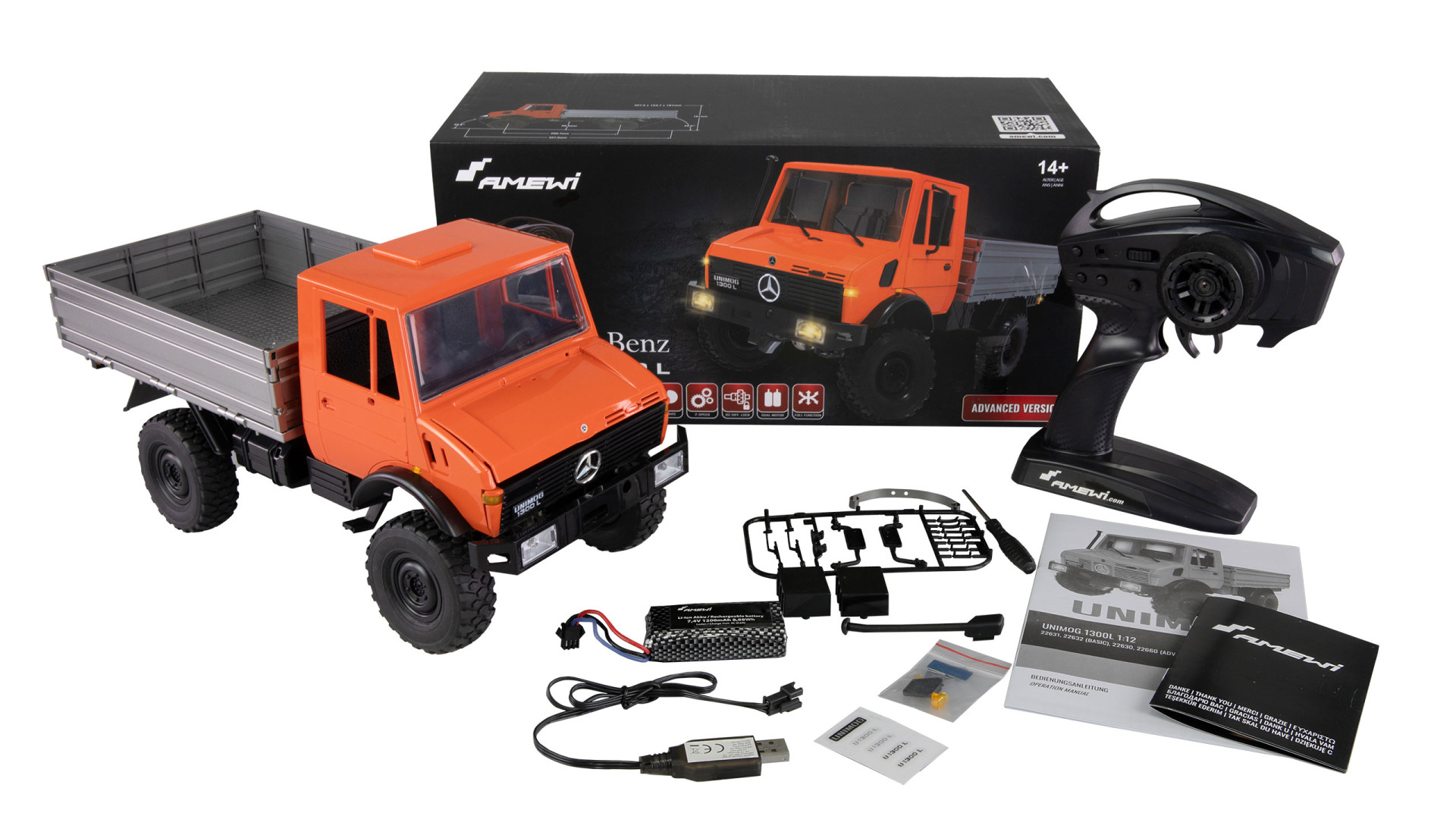 Amewi Mercedes-Benz Unimog Advanced 4WD 1:12 RTR orange 22630 - Abbildung 6