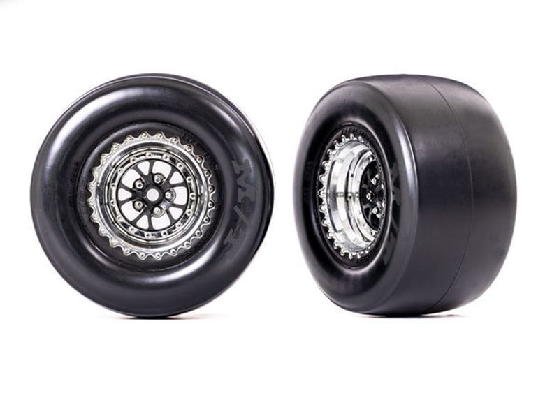 Traxxas Mickey Thompson ET Reifen Smoke auf Felgen chrom hinten 9477R