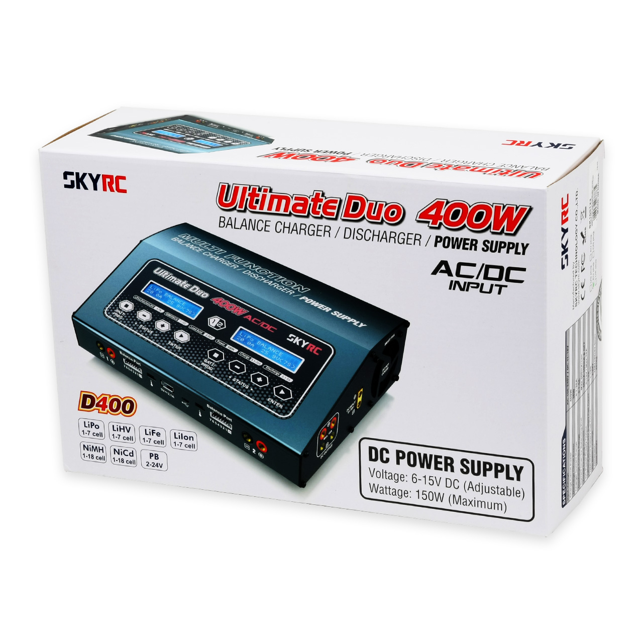 SkyRC D400 AC/DC Ladegerät LiPo 1-7S 20A 2x200W SK-100123