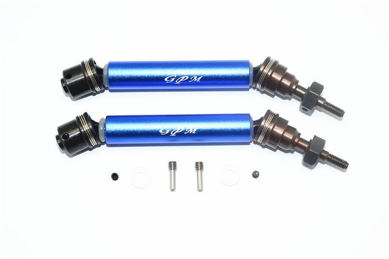 GPM Stahlachsen mit Aluantriebswelle vorn blau Traxxas Rustler/Hoss 4x4