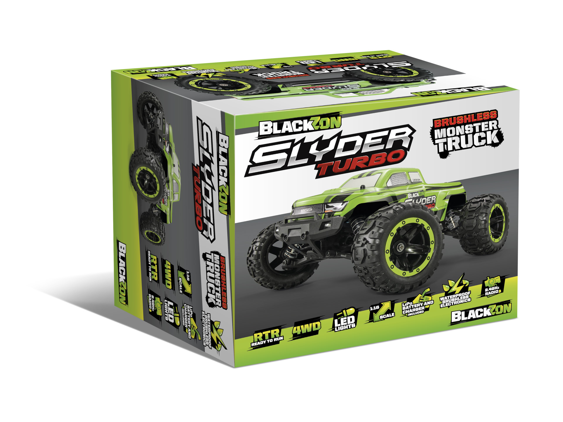 BLACKZON Slyder MT Turbo Grün 1/16 4WD Brushless Monster Truck 540200 - Abbildung 5