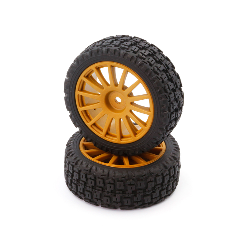 LC Racing Reifen/Felgen Rally 25mm 14 Speichen 12mm gold LC6265
