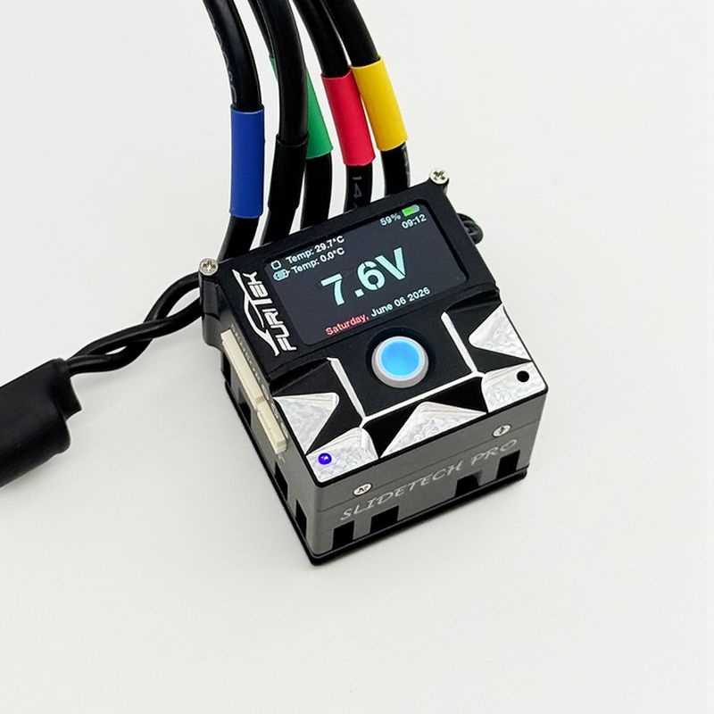 FURITEK SLIDETECH PRO TRACKBALL ESC schwarz, Sensor mit OLED für 1/10 Drift FUR-2790