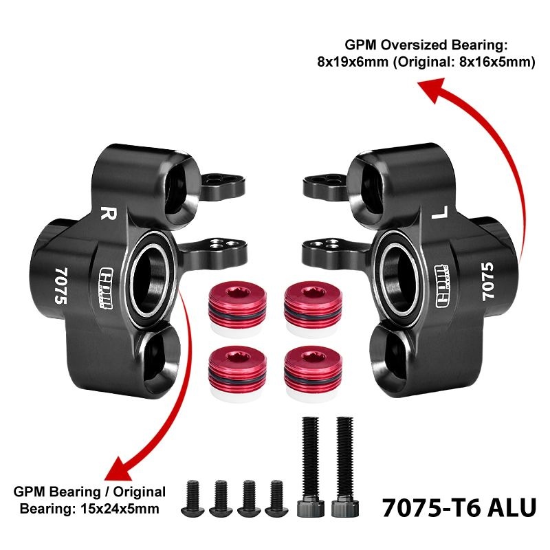 GPM Alu Lenkhebel schwarz (für große Lager) ARRMA KRATON/EXB/NOTORIOUS 6S MKV6021BK