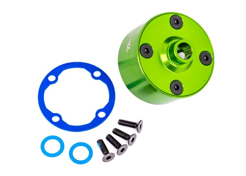 Traxxas Diff-Gehäuse Alu grün eloxiert +KT 9581G