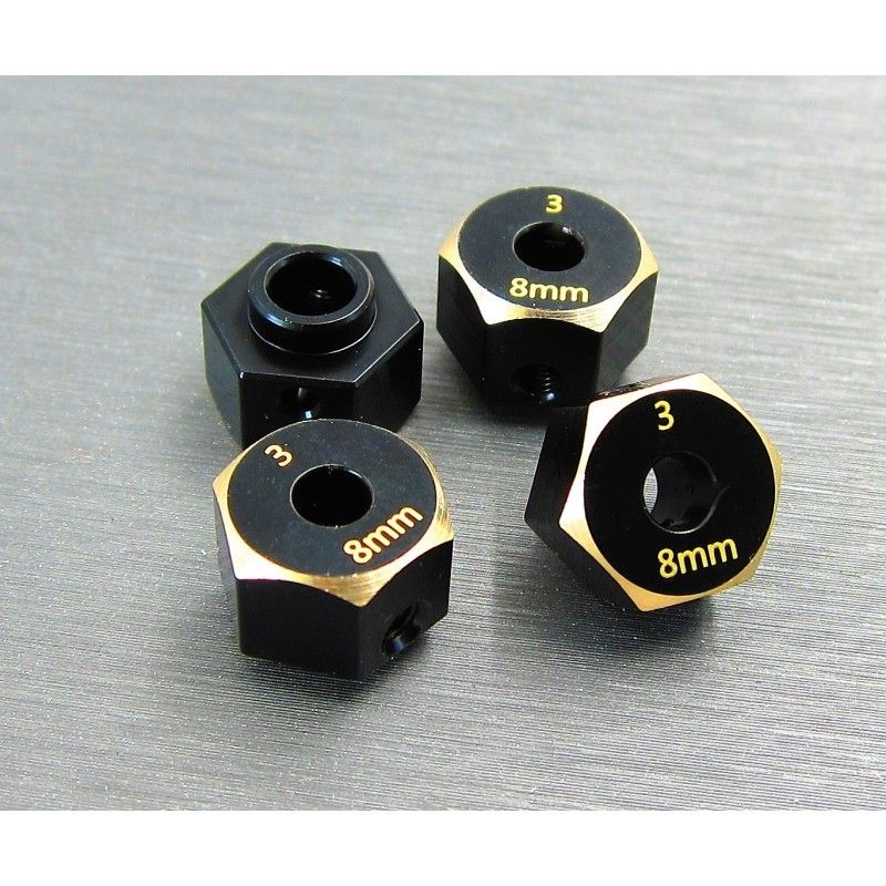 SAMIX Messing Hex Adapter 8mm für Axial SCX10-3 SCX3-4063-8