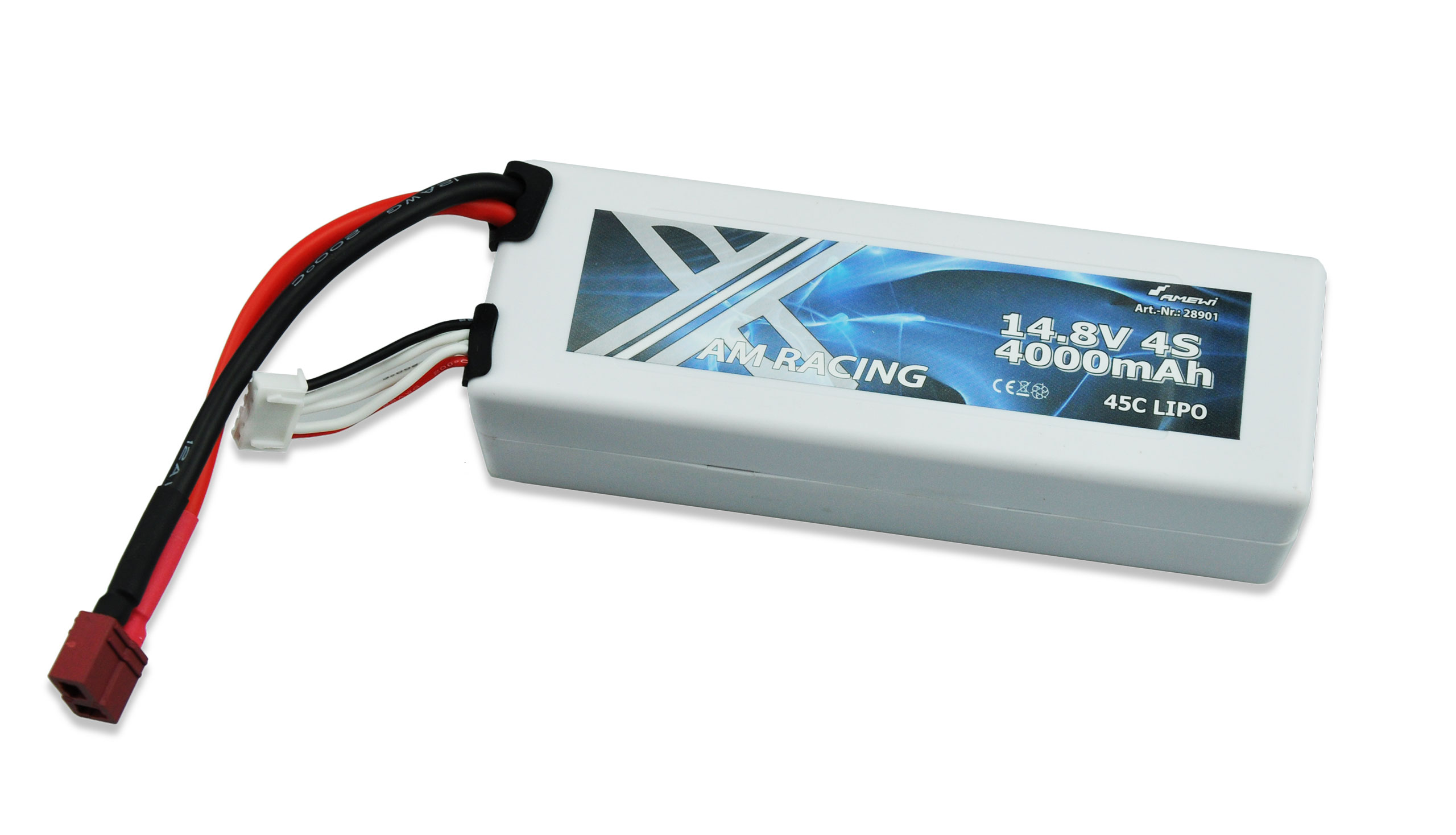 Amewi AMXRacing 14,8V 4000mAh 45C LiPo, Dean Hardcase 28901 für z.B. NTN600 - Abbildung 1