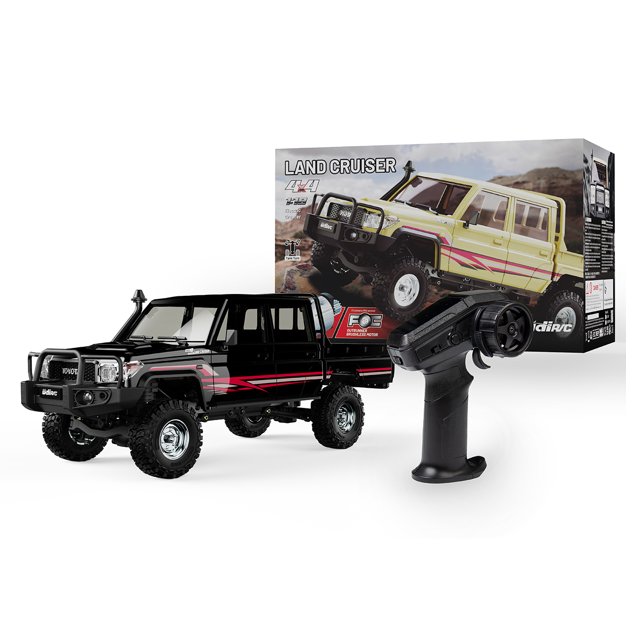 UDI RC Toyota Land Criuser Off-Road Scale Crawler 1/18 Schwarz - Abbildung 4