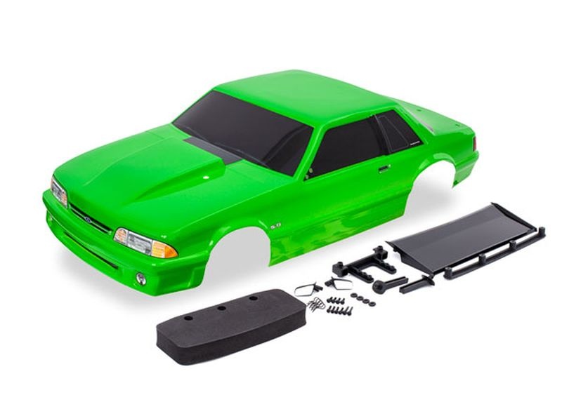 Traxxas Karo Ford Mustang Fox Body grün lackiert komplett 9421G