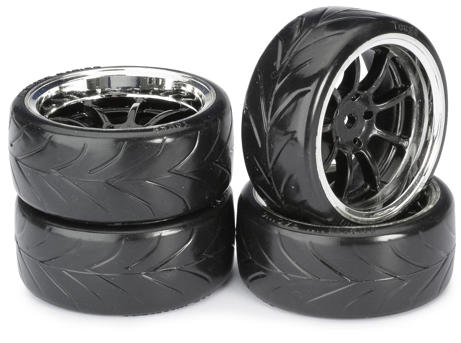 Absima Räderset Drift LP " 9-Speichen / Profil A" schwarz/chrom 1:10 (4 St.) 2510044