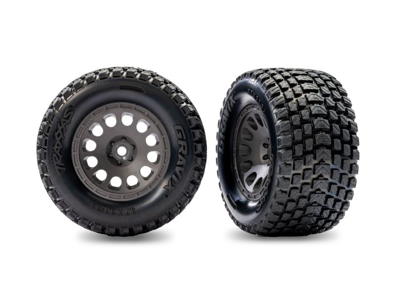 Traxxas Reifen Gravix auf Felge grau (2) Mini XRT 10775-GRAY - Abbildung 1
