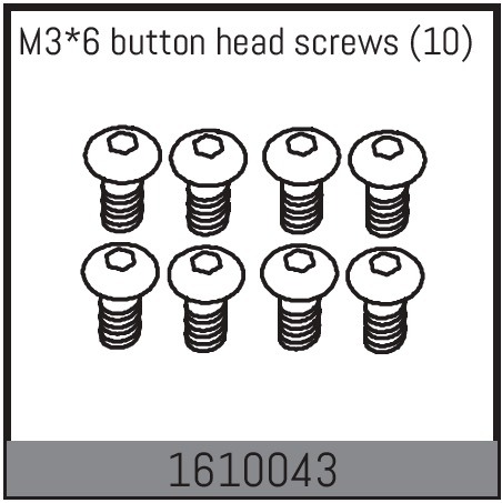 Absima M3*6 button head screws (10 Pcs.) 1610043
