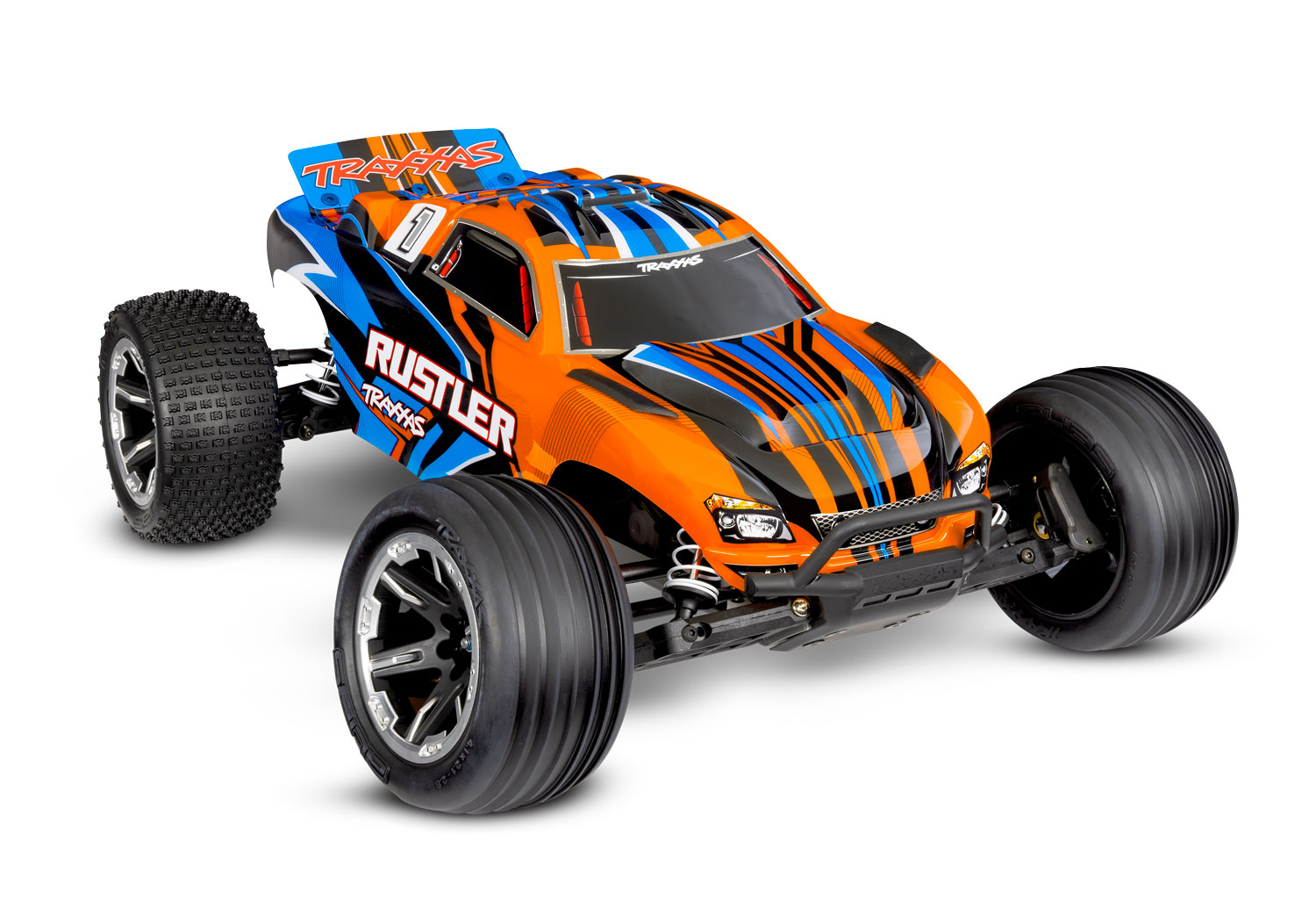 Traxxas Rustler Orange HD 1/10 2WD Stadium-Truck RTR mit Akku & USB-Lader 37254-8 - Abbildung 1