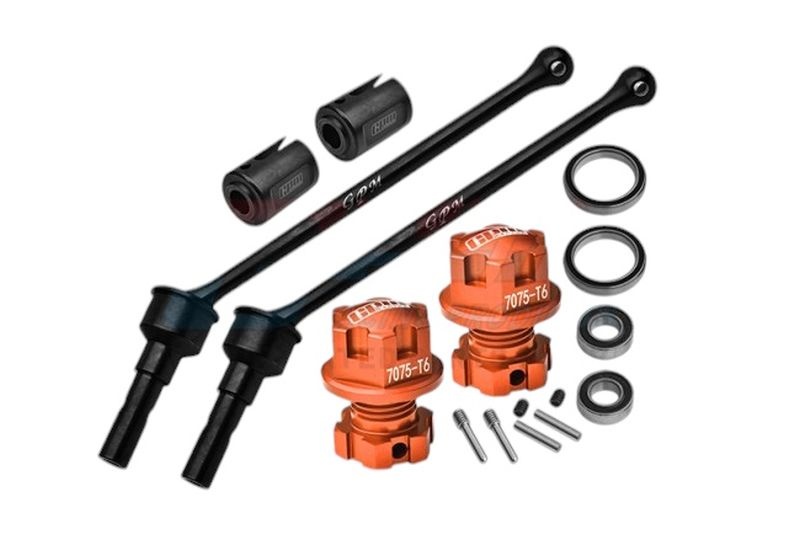 GPM Antriebswellen WIDE mit Radmitnehmer & Muttern orange TRX MAXX (1 Paar v/h) TXMW110F/RSNOR