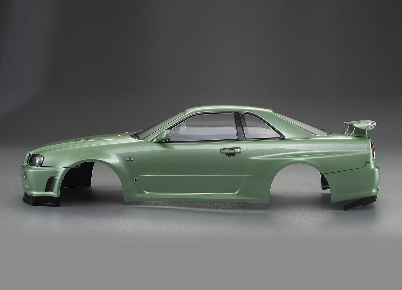 KB48646 Nissan Skyline R34 Karosserie Champagner Grün 195mm RTU