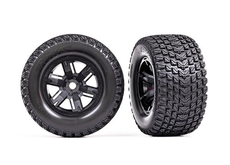 Traxxas Gravix Racing-Reifen auf schwarzen X-Maxx-Felgen (2) 7877